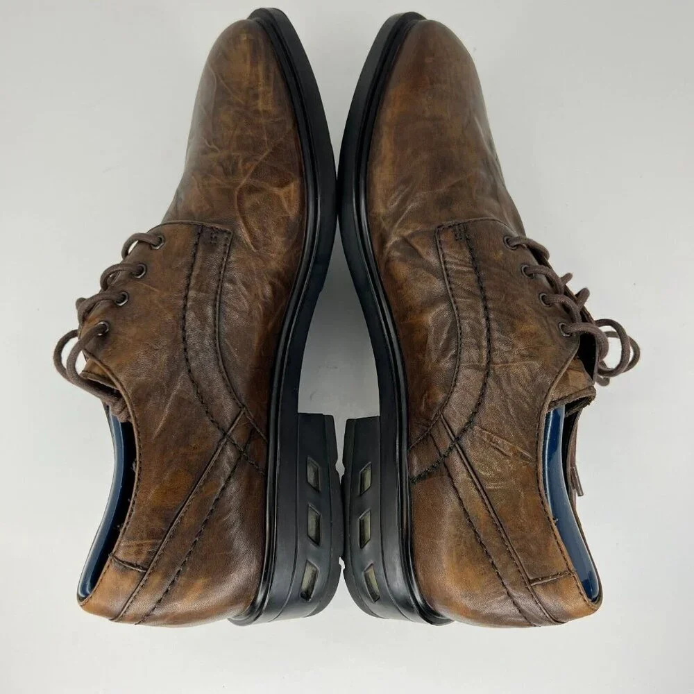 Rockport Mens APM12218 Brown Soft Leather Lace Up Plain Toe Size 9M Oxford Shoes
